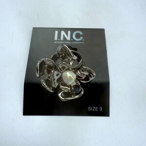 INC International Concepts Silver and White Floral Ring